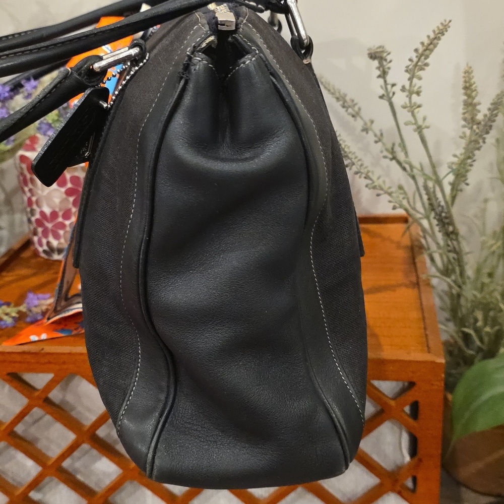 Coach Bonnie Legacy Black Linen #9435 - Picture 7 of 11